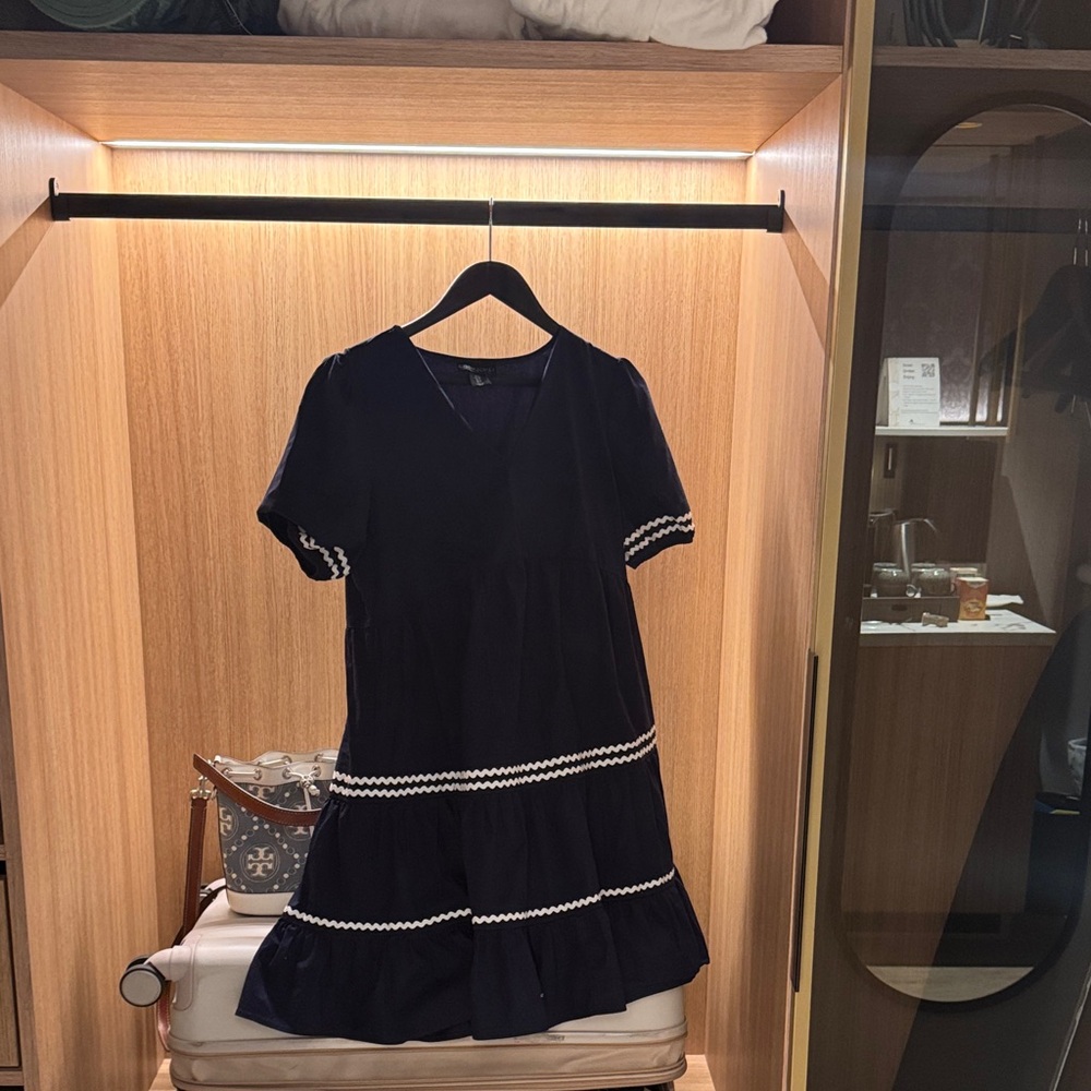 Cynthia Rowley Navy Dress with White Trim
